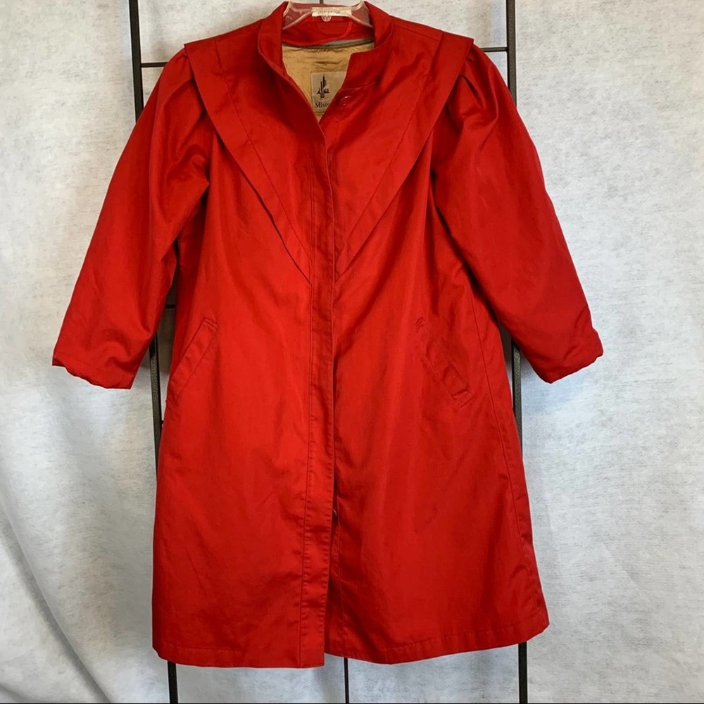 Misty Harbor‎ Vintage Raincoat with Removable Wool Blend Lining Red 14 Regular
